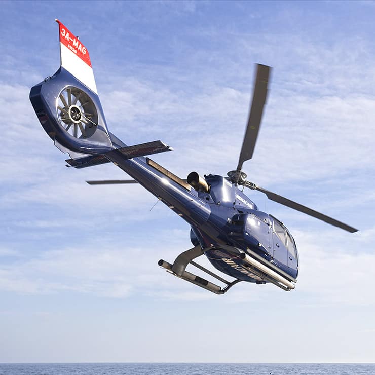 Private helicopter transfer to Monaco arranged by Azur Home Collection