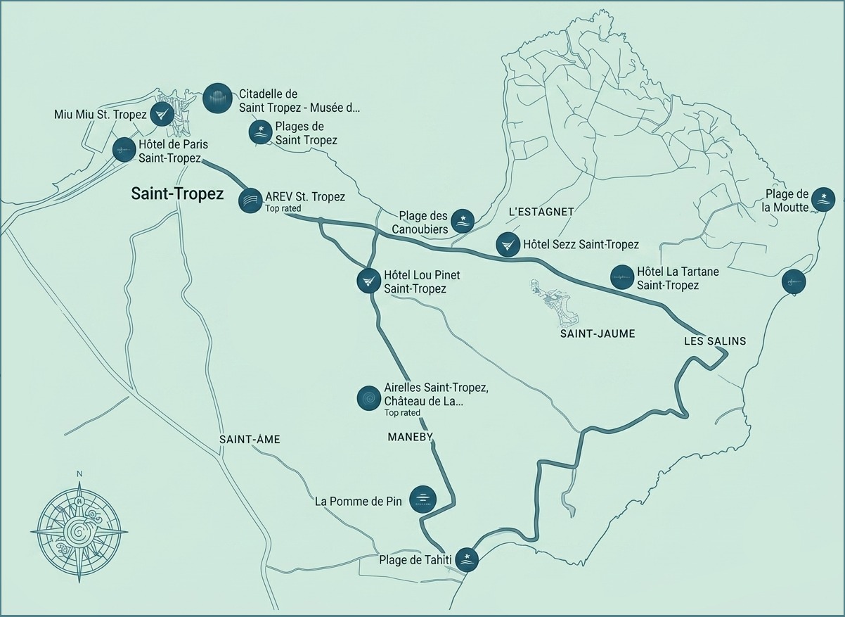 Map of the Gulf of Saint-Tropez