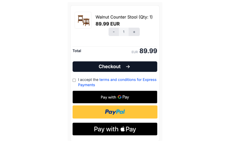 One-click checkout with Express Payments by commercetools