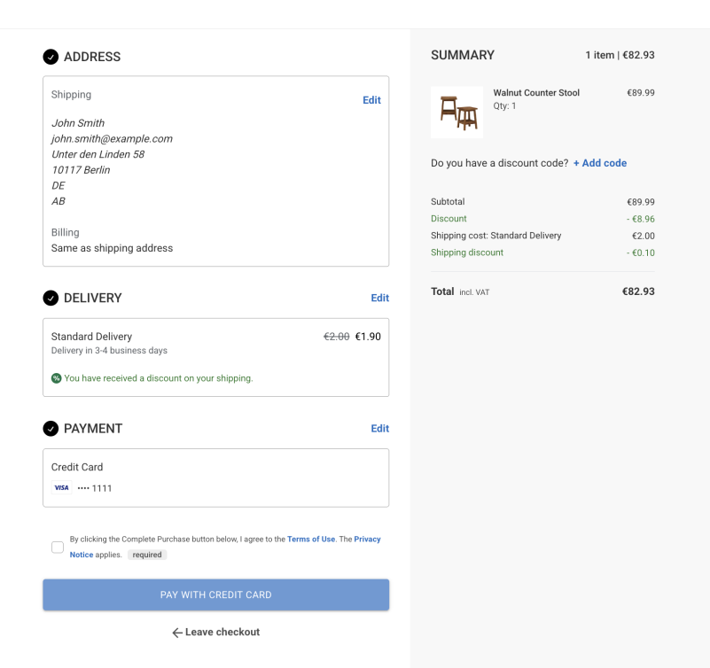 An overview of a traditional checkout flow.