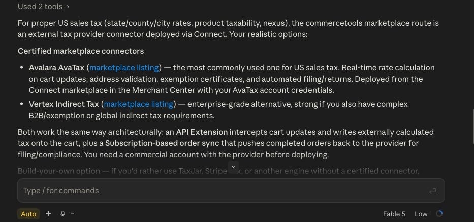 commercetools knowledge MCP provides information about certified marketplace connectors.