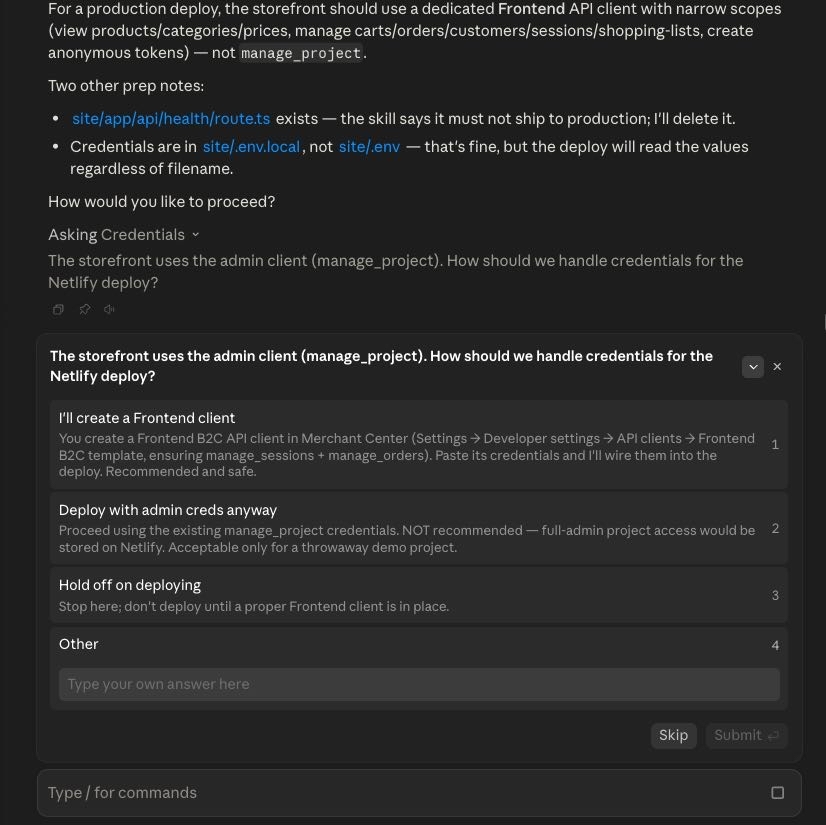 Our API credentials detect when there are too many permissions to publish publicly.