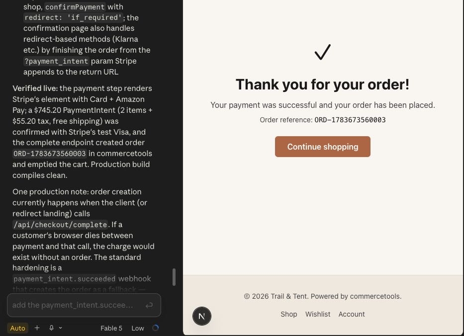 Using a Stripe-based embedded payment for this storefront.