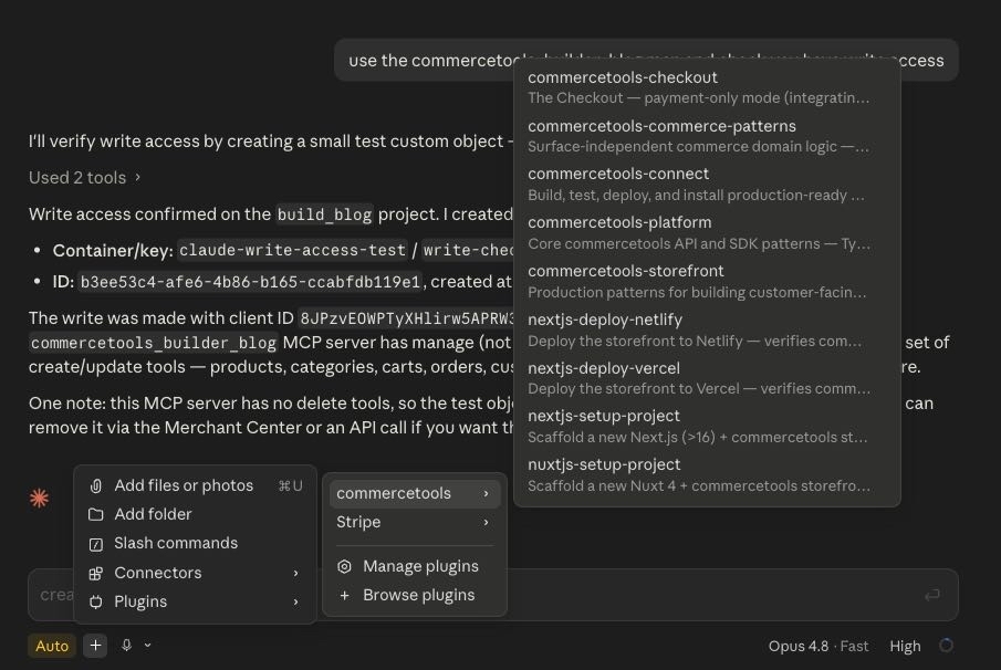 How to check if commercetools Skills is available on Claude.