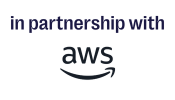 Text reading 'in partnership with' above the Amazon Web Services (AWS) logo.