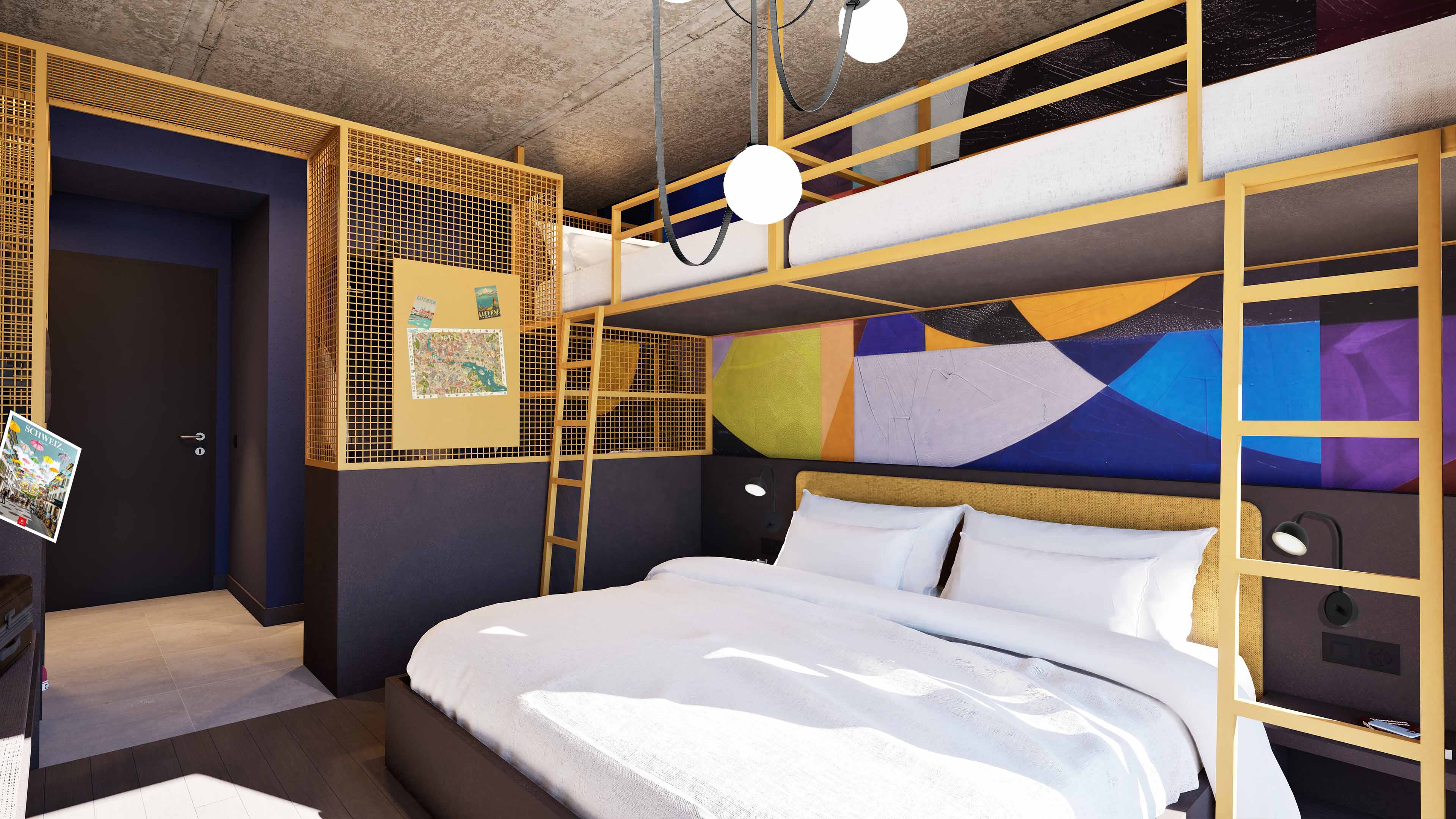 Unser Musterzimmer ist nun vollständig eingerichtet – genau so, wie wir es uns vorgestellt haben. Materialien, Farben und Details fügen sich stimmig zusammen und geben einen ersten Eindruck vom zukünftigen Hotelerlebnis. Nun kann die Produktion der Möbel starten und das Konzept Schritt für Schritt im gesamten Hotel umgesetzt werden. Wir sind gespannt auf alles, was kommt, und freuen uns auf die nächsten Meilensteine!