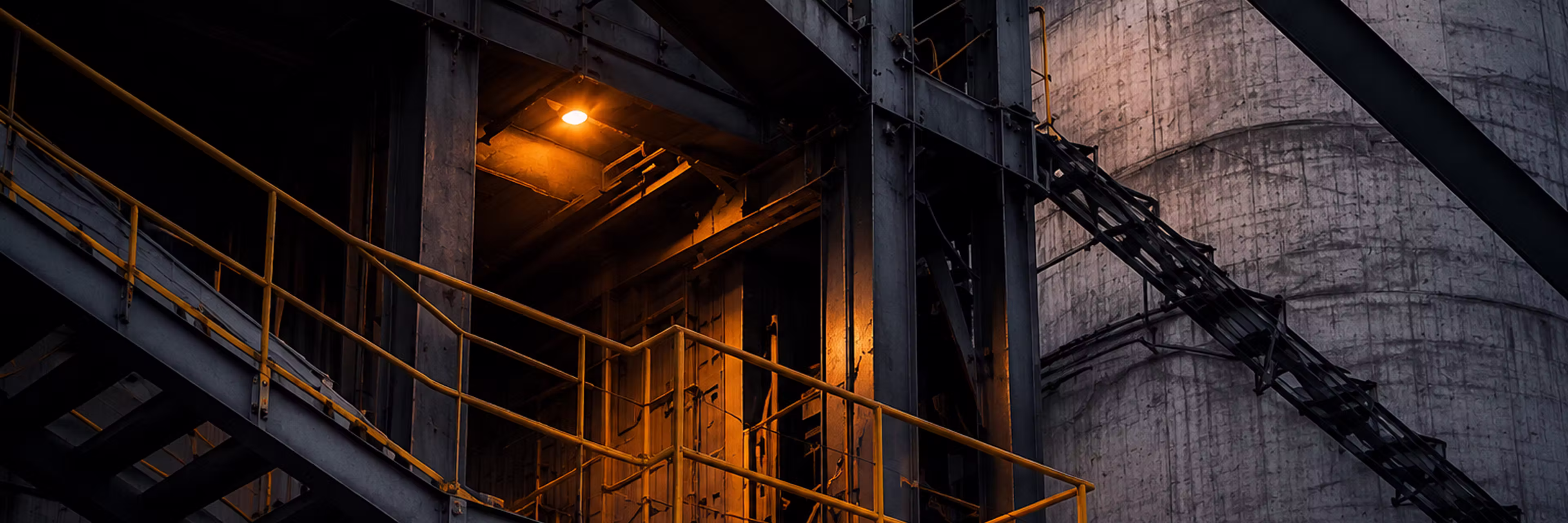 Industrial bridge at dusk