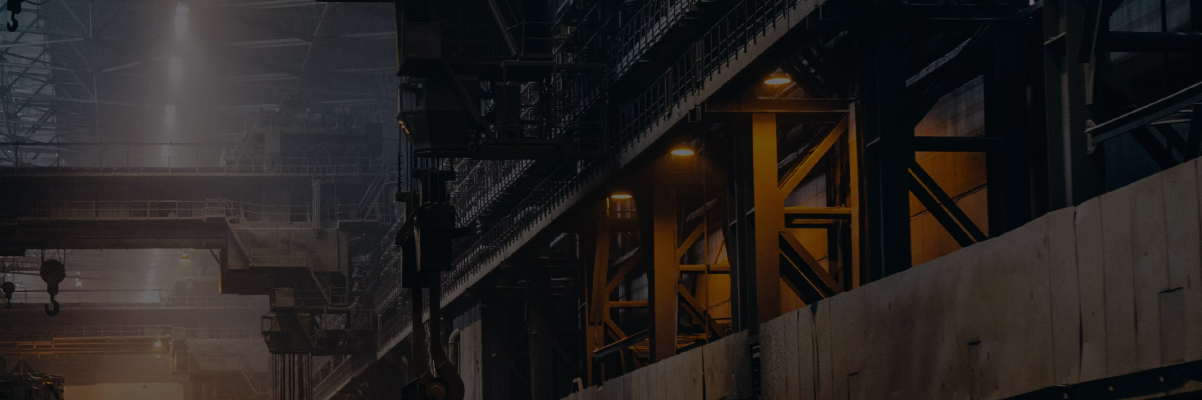 Industrial bridge at dusk