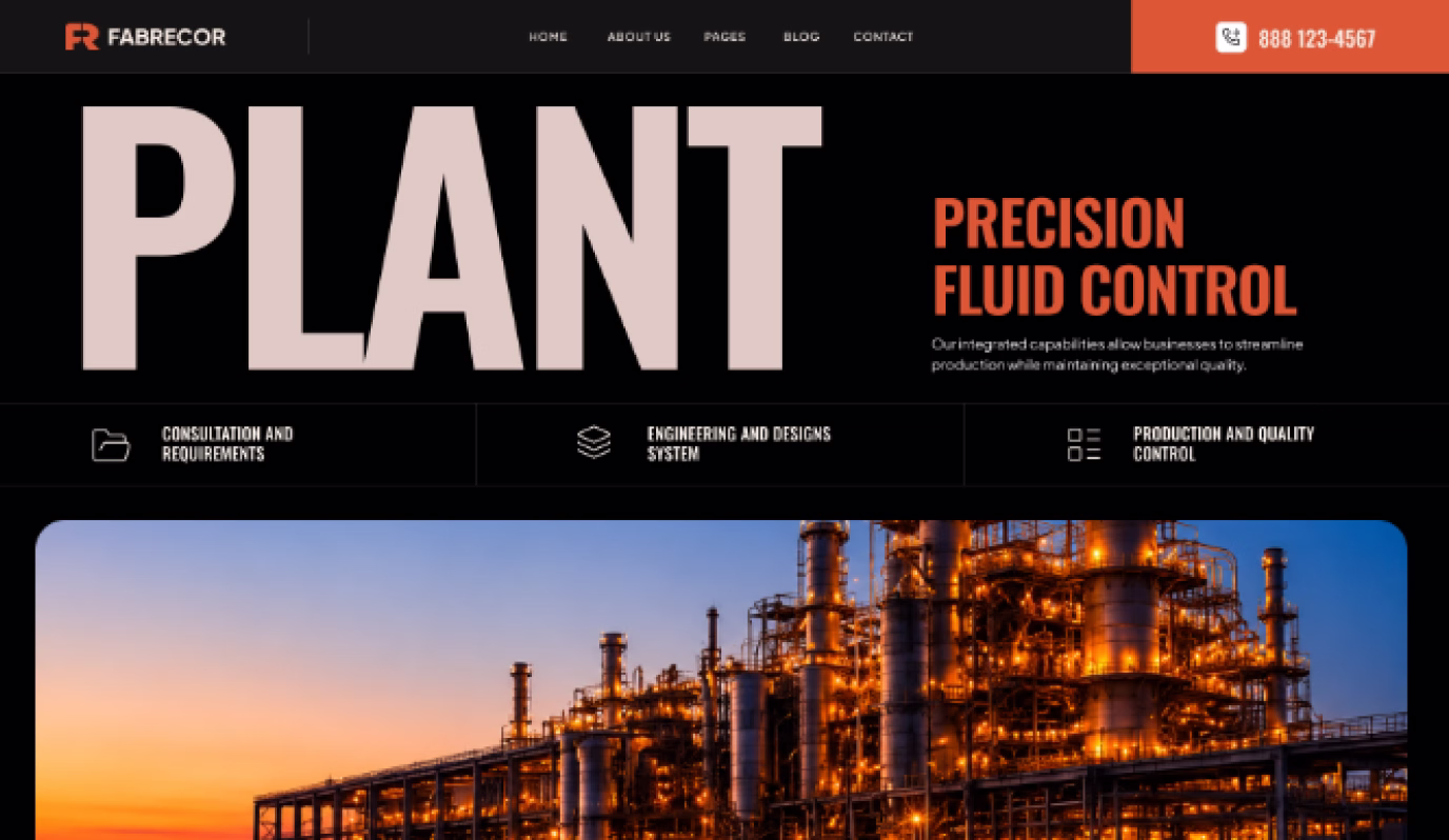 Industrial plant at sunset with illuminated pipes and towers for precision fluid control.