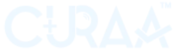 Text logo of the word CURAA in bold, white uppercase letters on a transparent background.