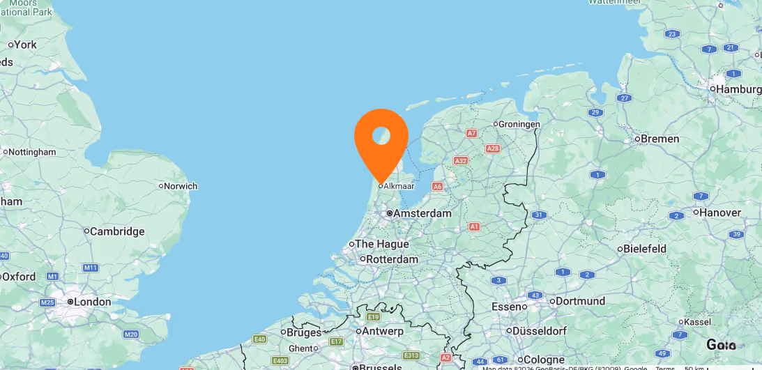 alkmaar on a map of the netherlands