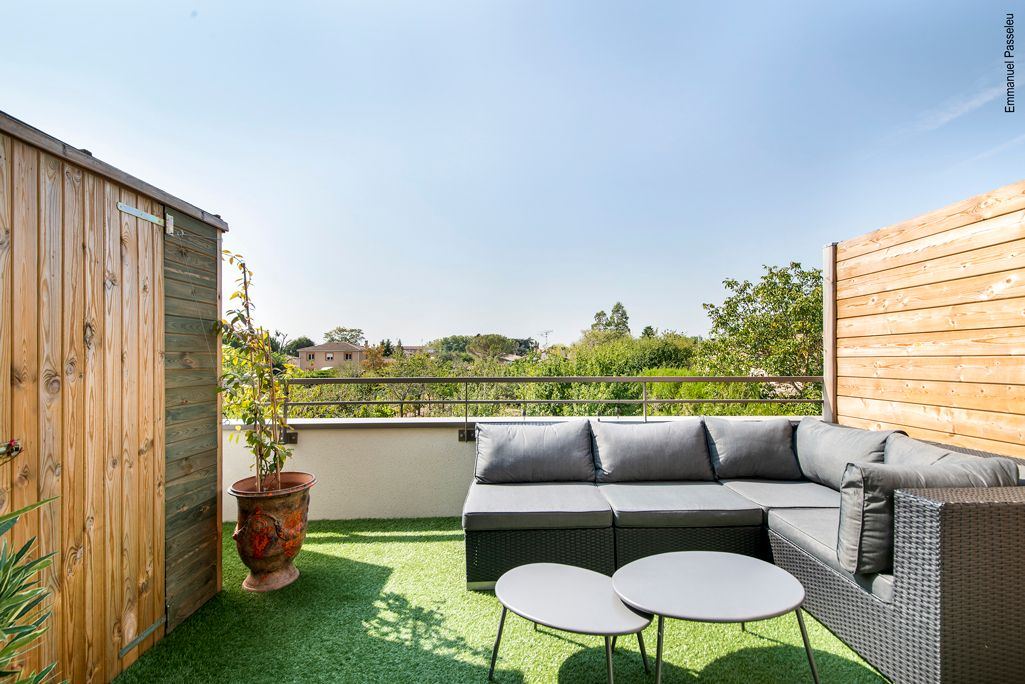 Terrasse aménagée d'un logement à Tournefeuille