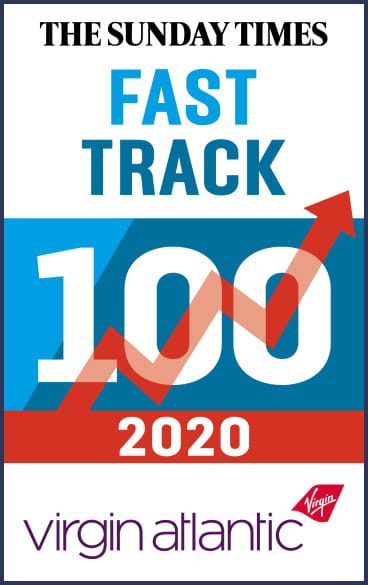The Sunday Times Virgin Atlantic Fast Track 100 in 2020 badge