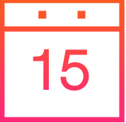 Ikona kalendáře se zvýrazněným datem 15.