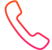 Ikona telefonu s červeno-oranžovým přechodem na bílém pozadí.