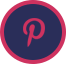 Ikona Pinterest s červeným písmenem P uvnitř modrého kruhu.
