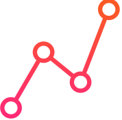 Simple line graph icon with four connected nodes increasing in height from left to right.