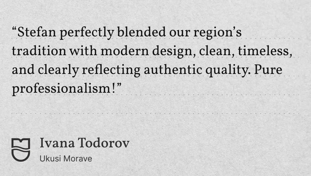 Quote praising Stefan for blending regional tradition with modern design and authentic quality.