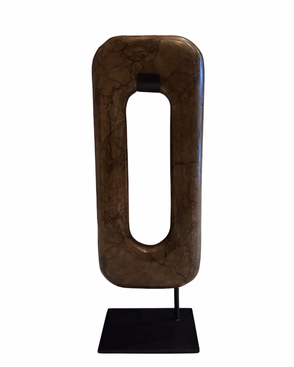 Singkil rectangle marble ornament vertical brown