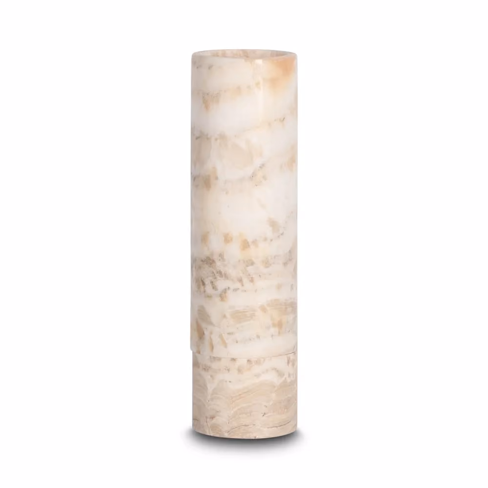 Kelapa onyx candle holder besar white