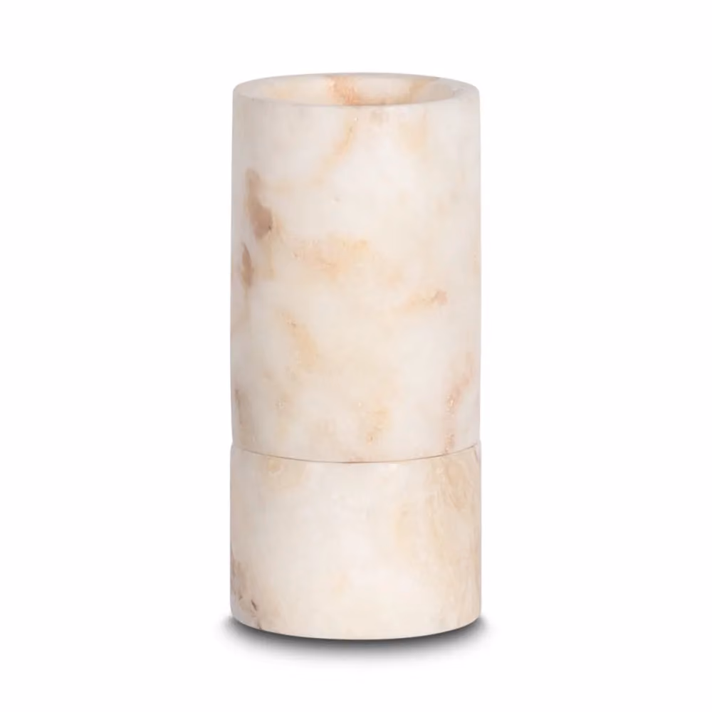 Kelapa onyx candle holder kecil white