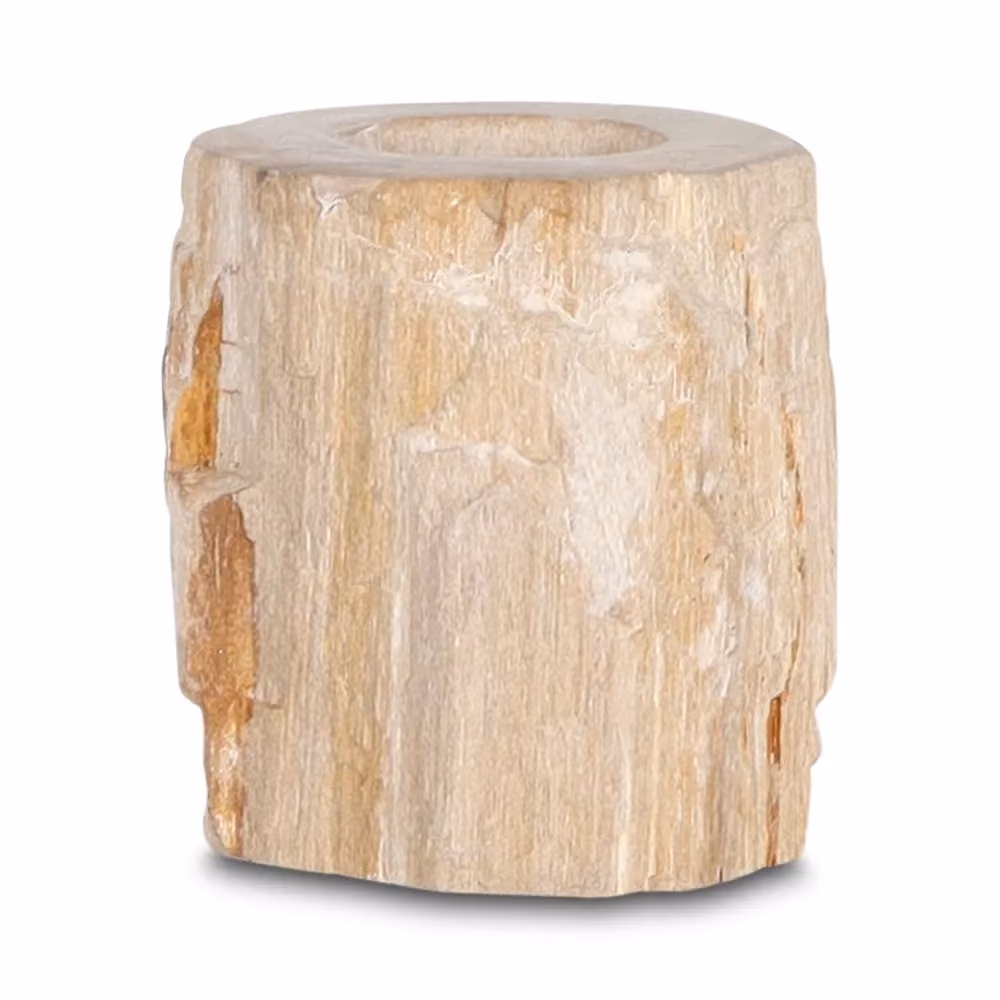 Lahat candle holder petrified wood kecil (10 cm)