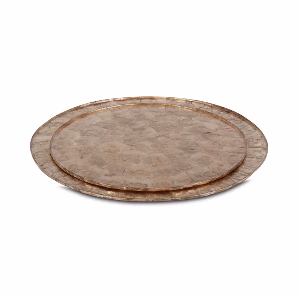 Jambi gold shell tray round 60 cm