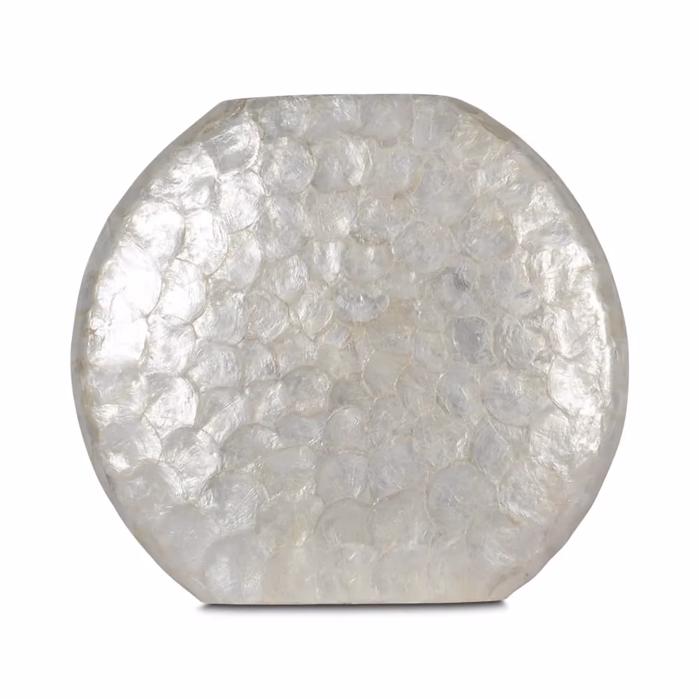 Alana shell vase white besar