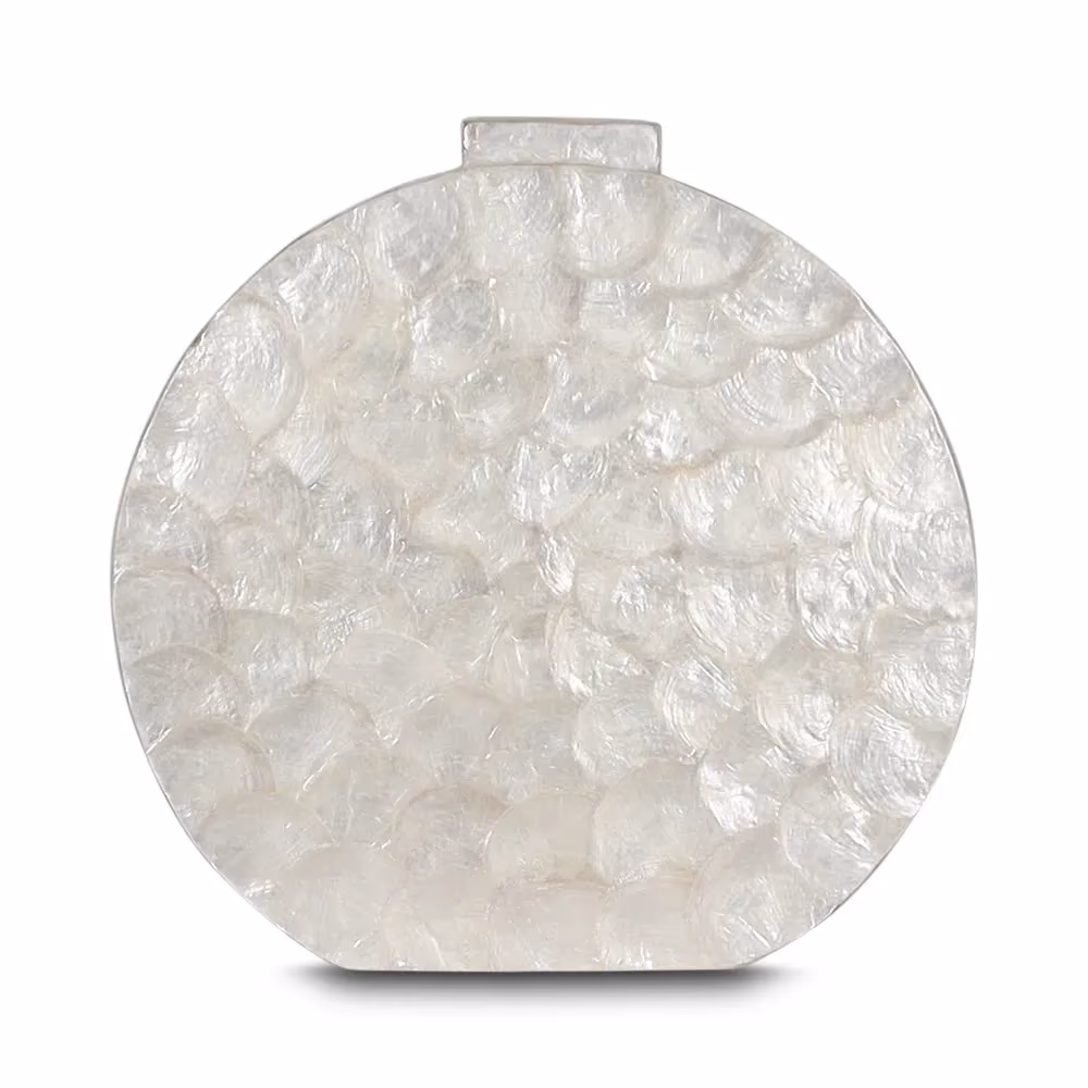 Loleo flat shell vase kecil white