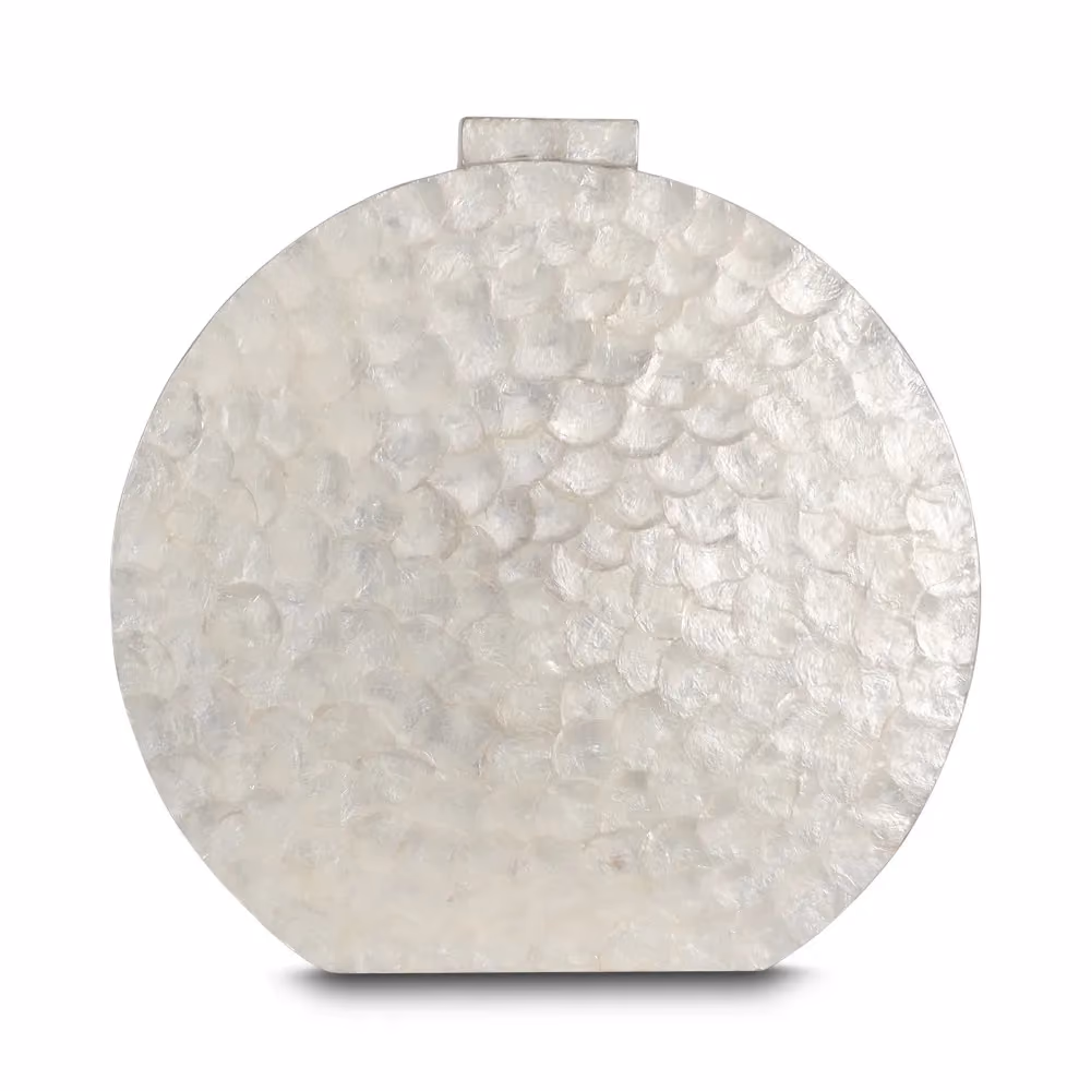 Loleo flat shell vase besar white