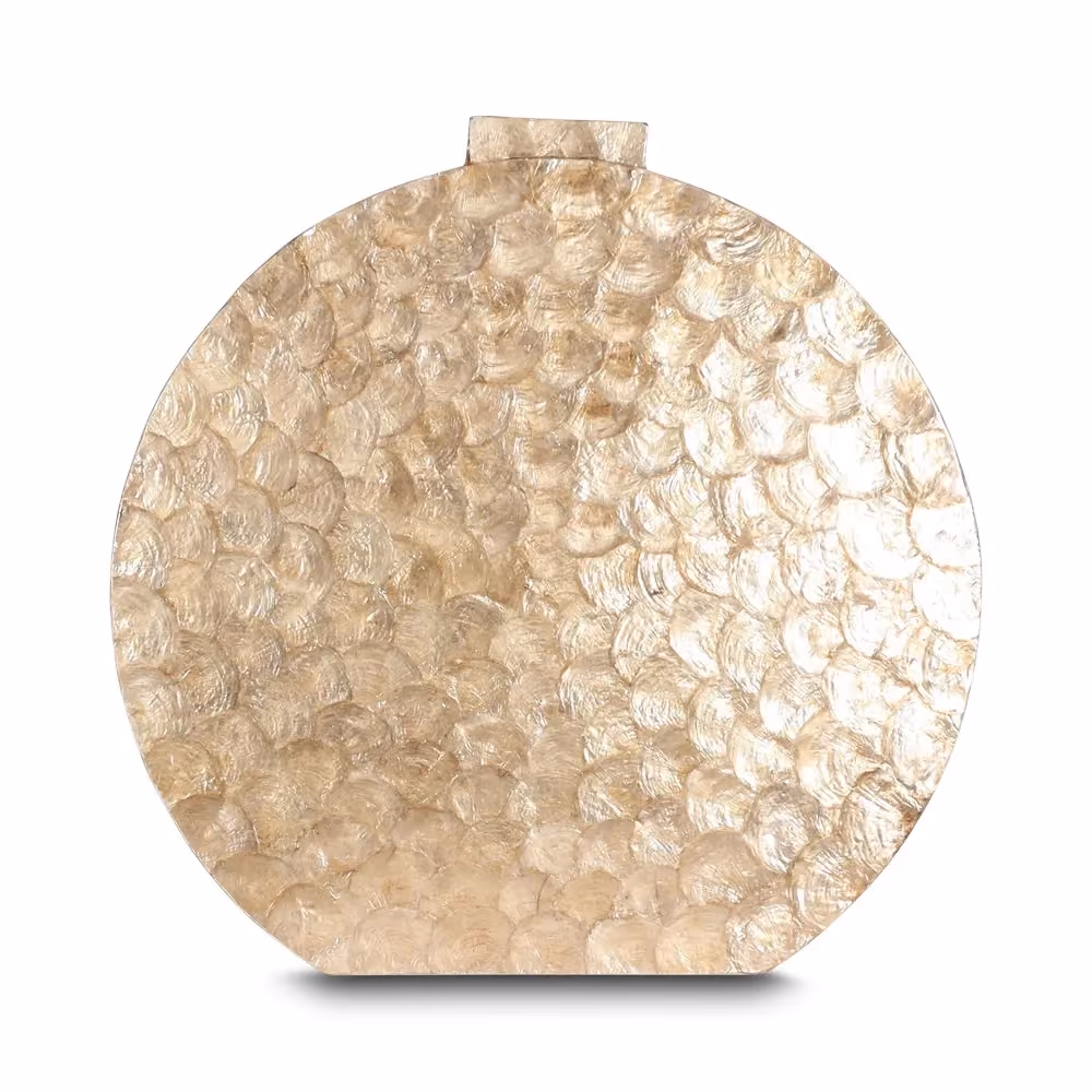 Loleo flat shell vase kecil gold