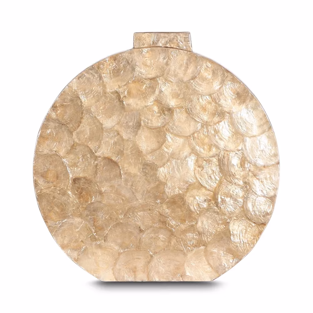 Loleo flat shell vase besar gold