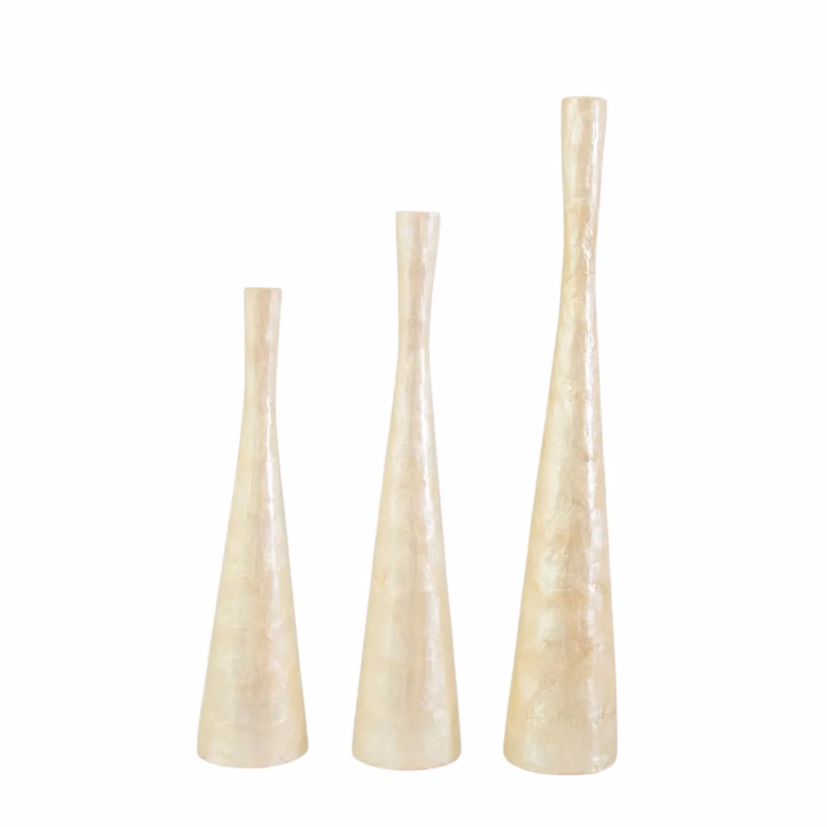 Panjang shell vase white set of 3