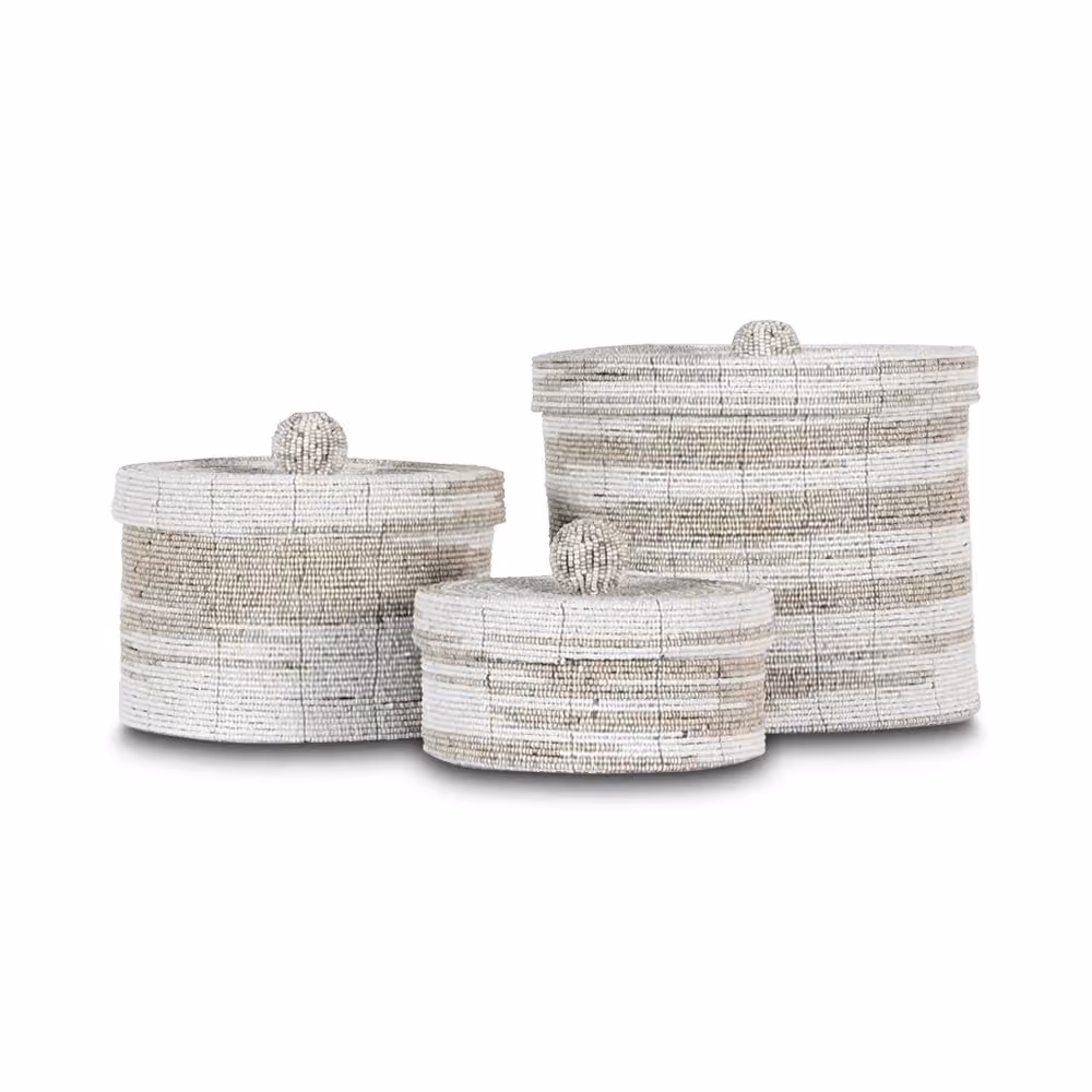 Tapah round box beads set of 3