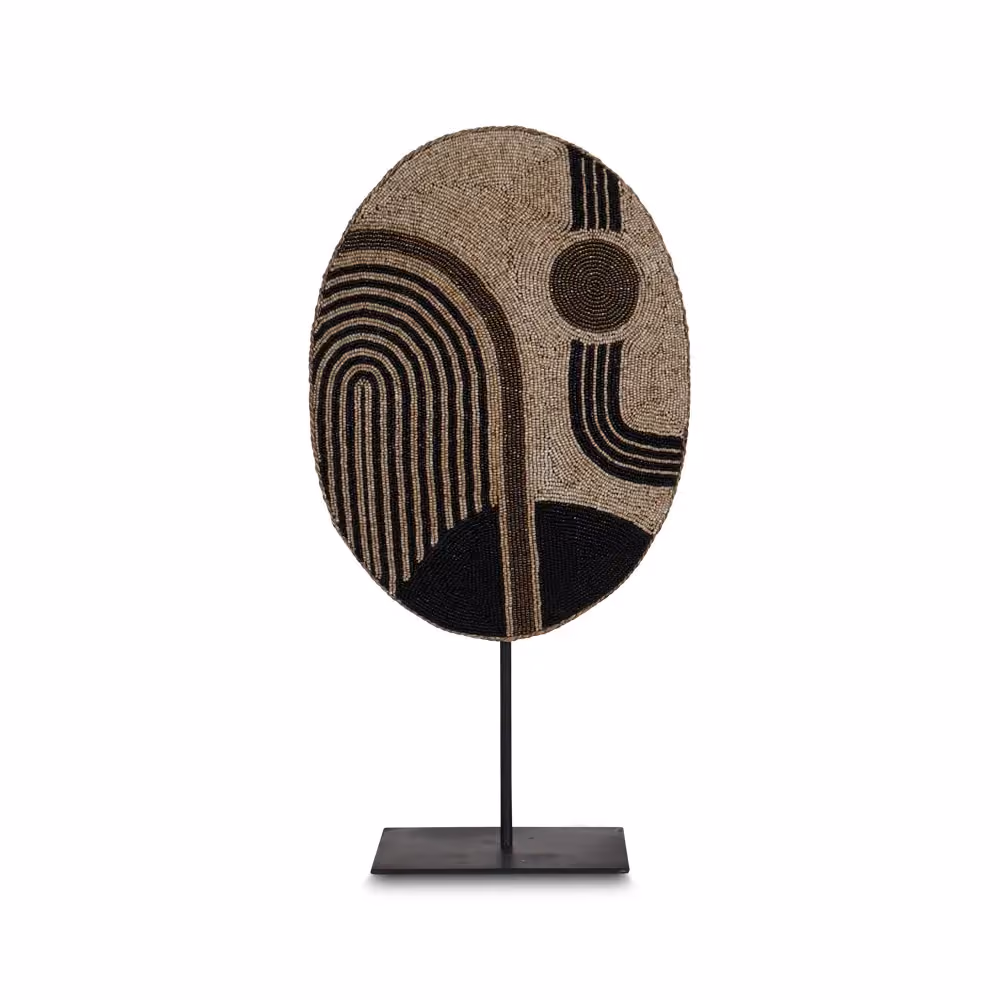 Wolofai bead deco ornament on stand