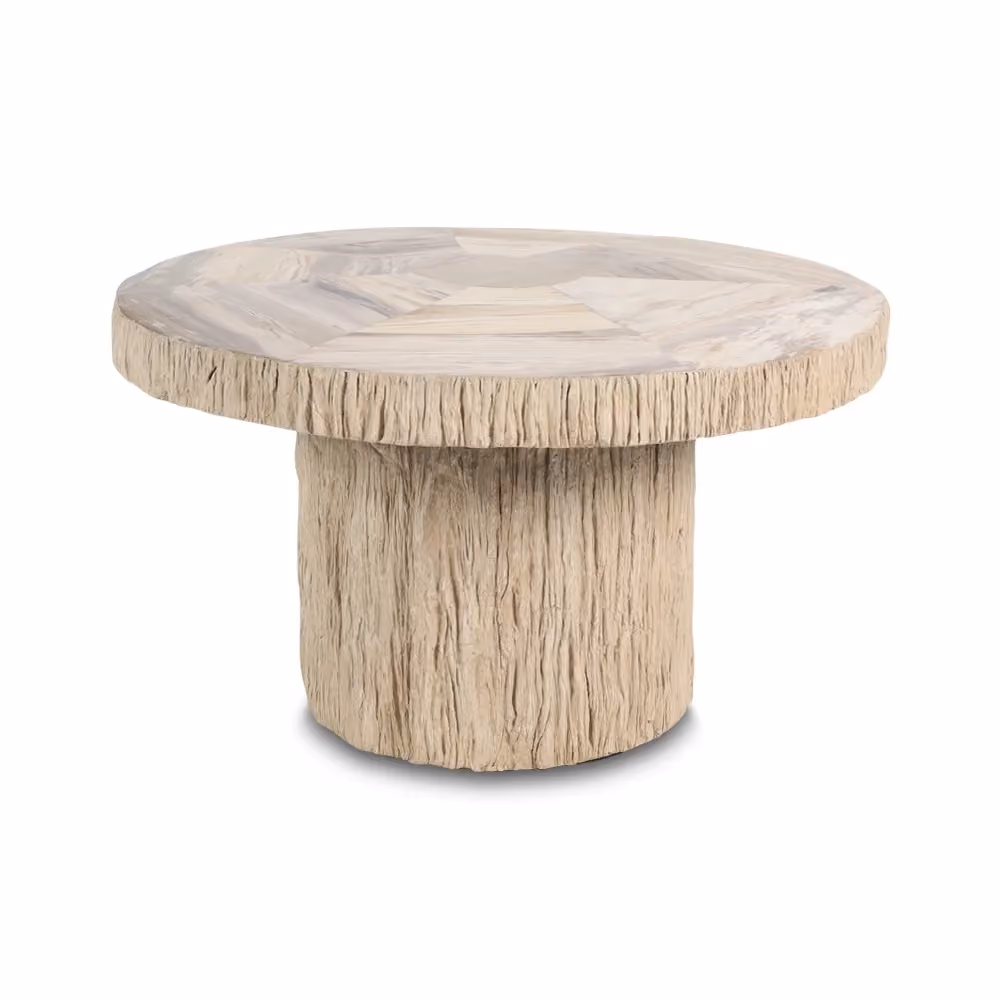 Manipa coffeetable petrified wood 70x70 light colour