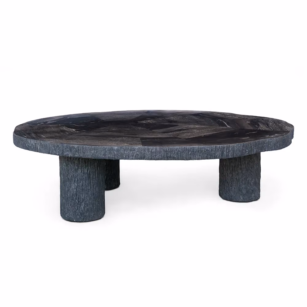 Manipa coffeetable petrified wood dark colour