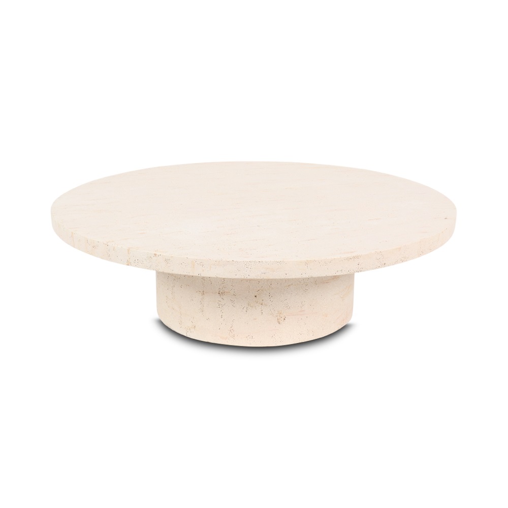 Merajak travertine plaster coffeetable besar