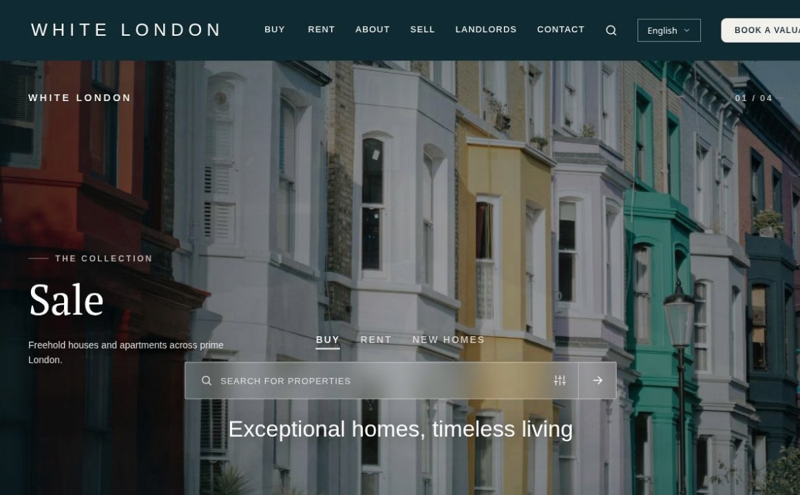 White London estate agency mobile website