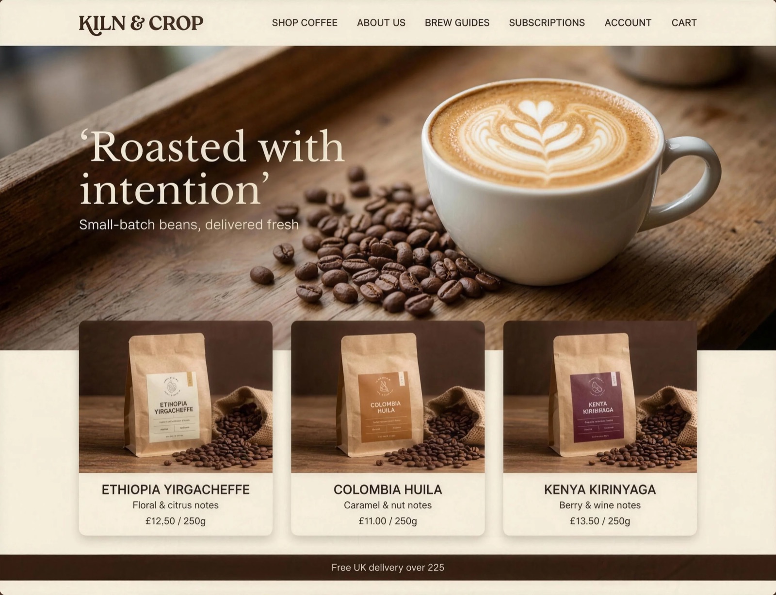 Coffee house concept website by Brandxpanse