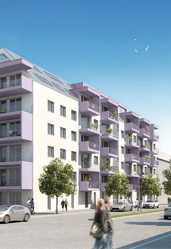 Von Wesiak verwaltete Wohnanlage Leopoldauer Straße in Wien