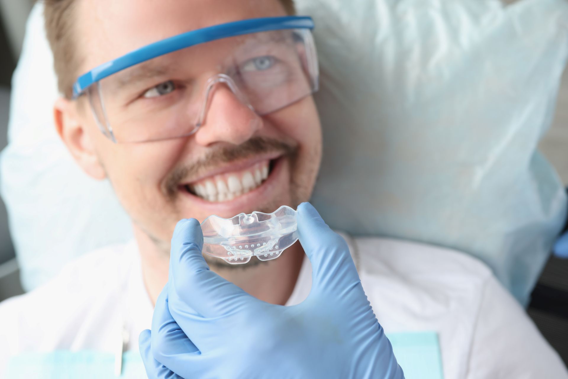 Close-up of a custom-fitted nightguard made from impressions at Nova Dental Care of Vienna