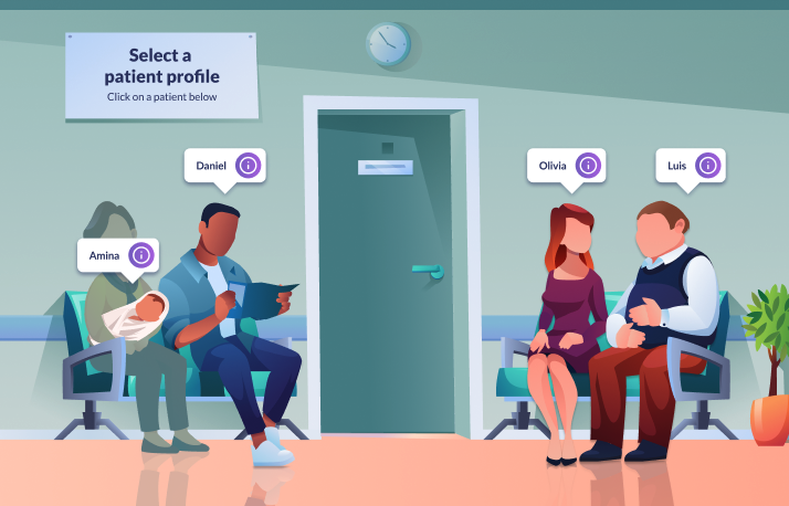 Illustrated patient profile selector