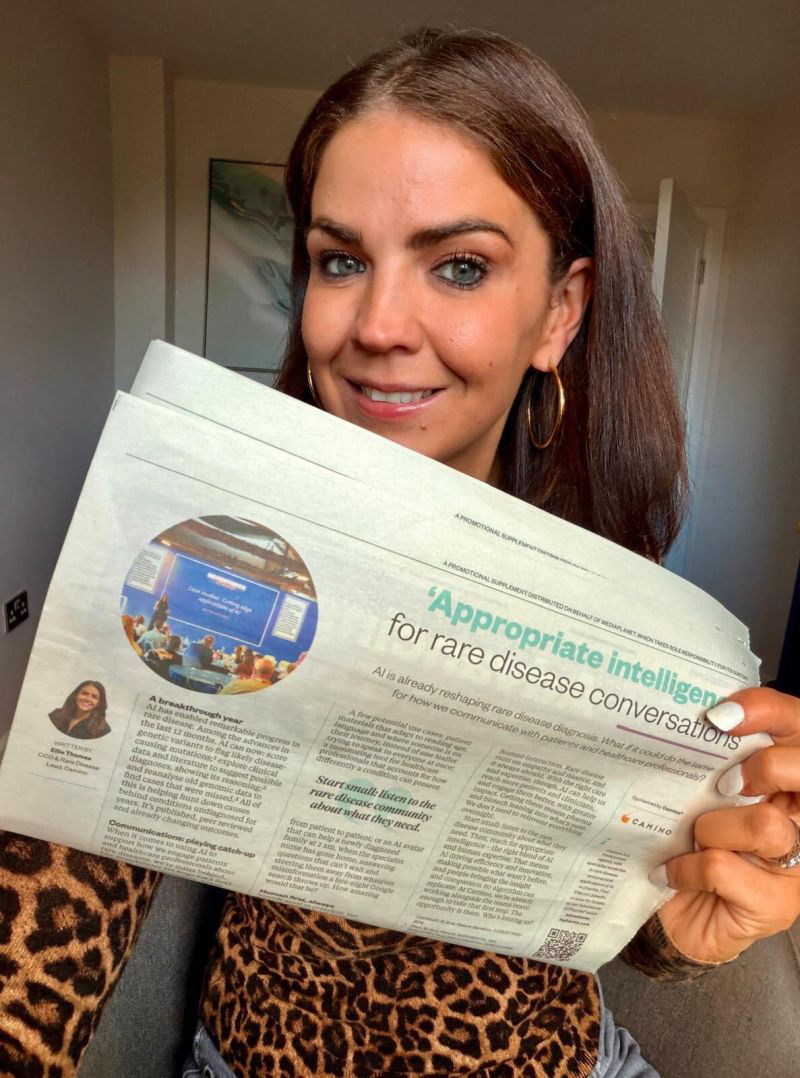 Ellie Thomas with the newspaper feature on appropriate intelligence