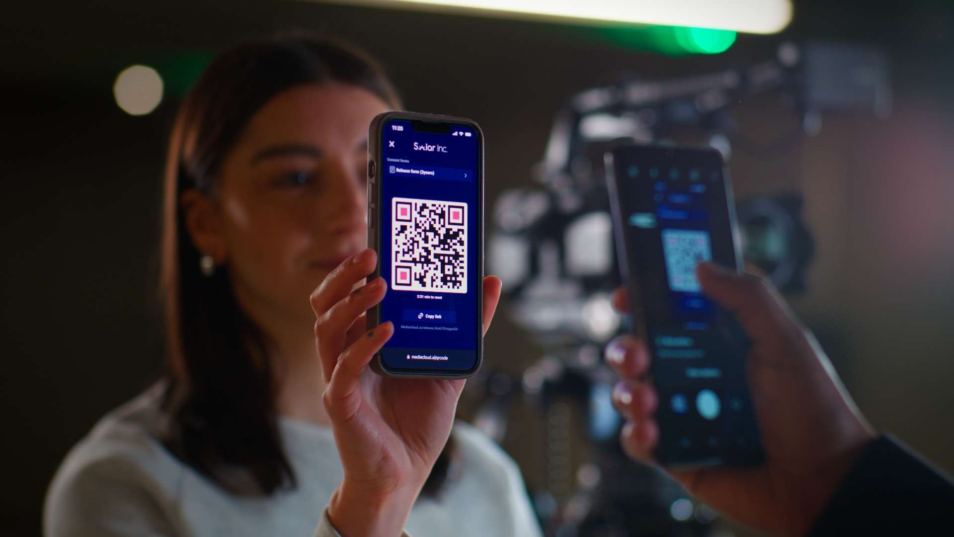 Girl with QR code