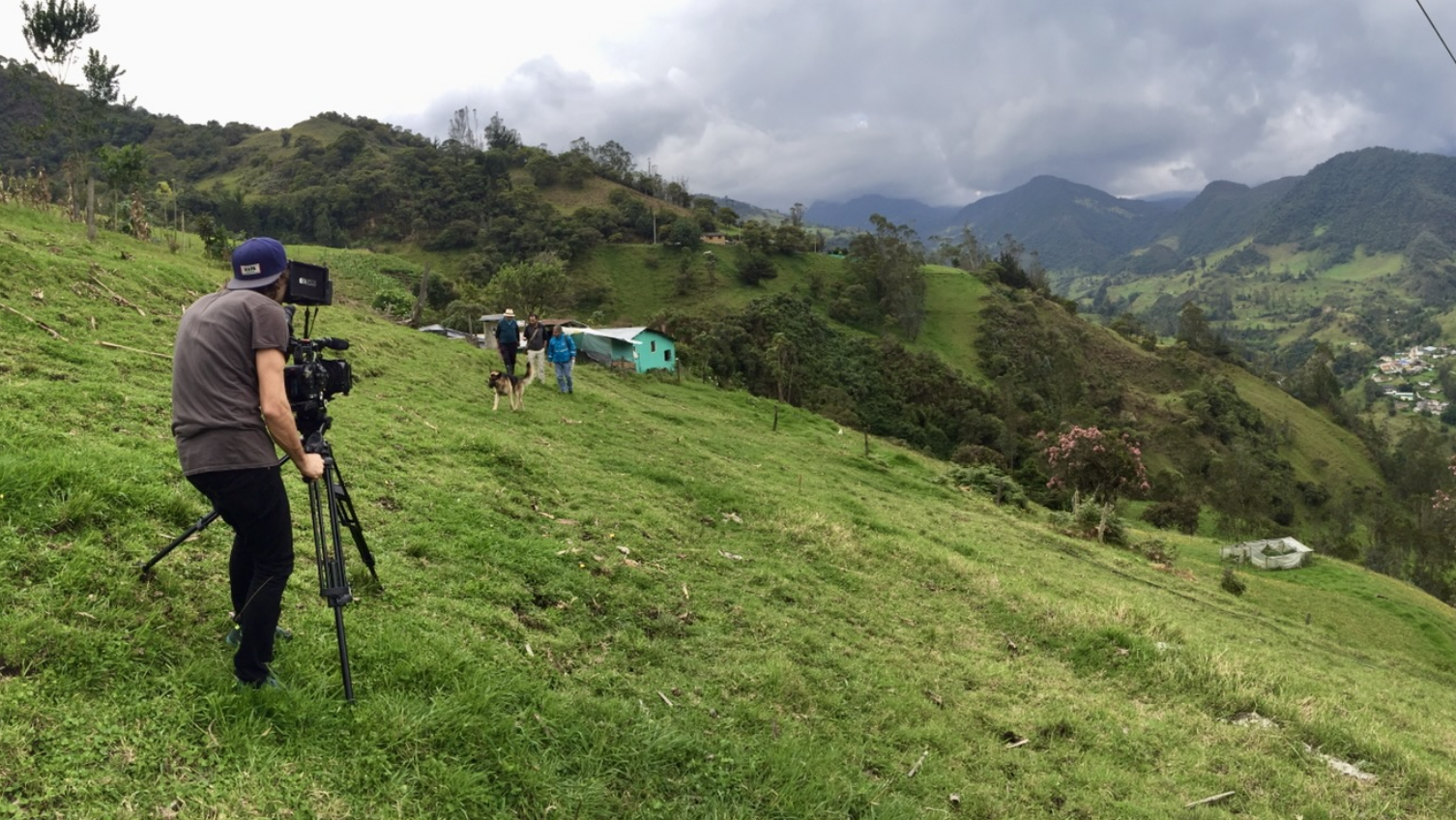 Backstage photo of b-roll filming
