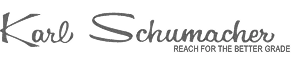 Karl Schumacher logo with tagline Reach for the Better Grade in stylized text.
