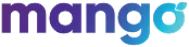 Mang0 logo text with the last letter styled as a blue mango slice.