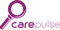 Carepulse logo with a stylized magnifying glass in purple.