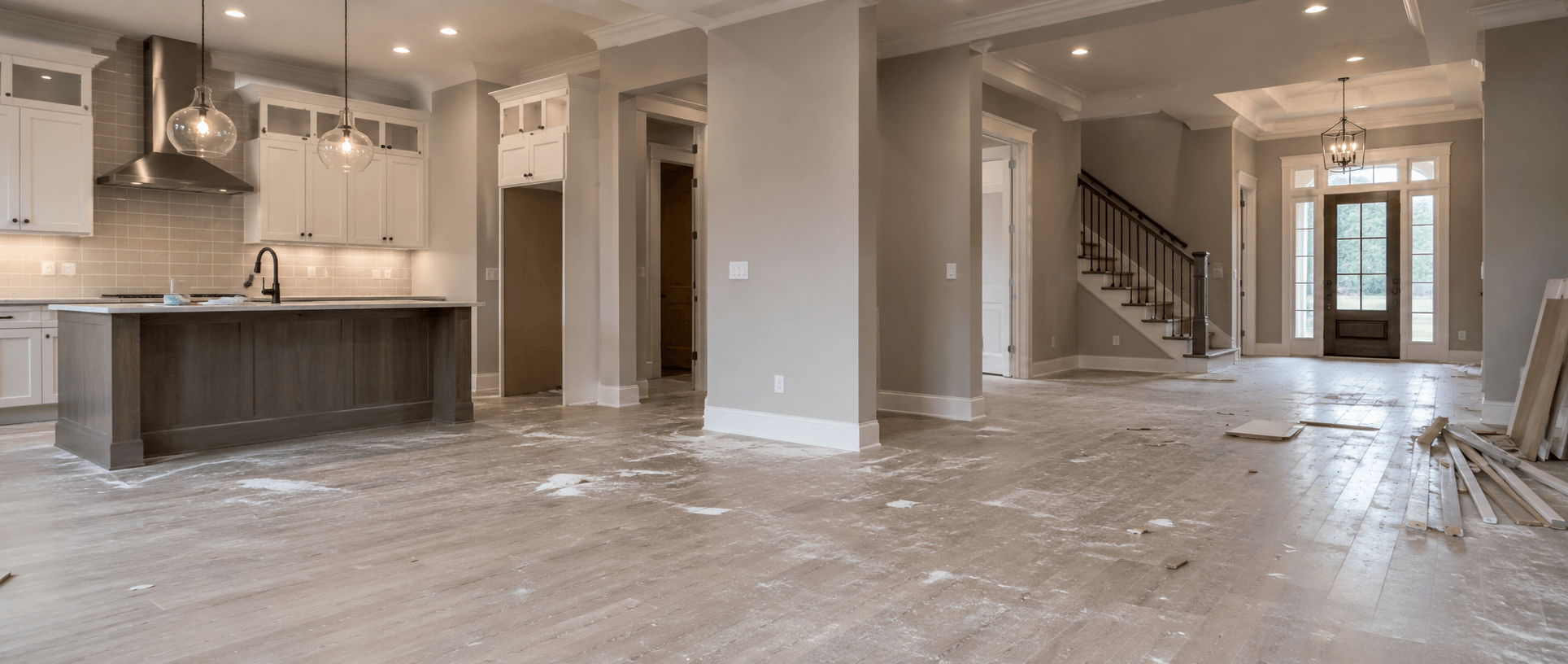 Post-COnstruction CLeaning Renovation in progress: modern home interior